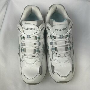 VIONIC Women's Walk 23 White/Blue Leather Orthopedic Walking Shoes Size 10.5 EUC